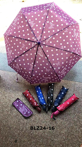 BLZ24-16 three fold auto open auto close 21inch X 8 ribs metal frame umbrella